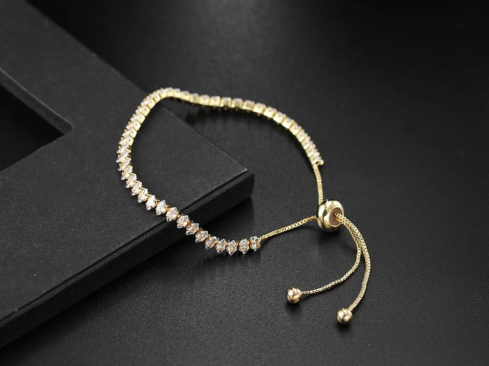 Fashionable Zircon Tennis Bracelets for Women Dazzling Various Shape Crystal Chain on Hand Trend Sexy Party Accessories Jewelry