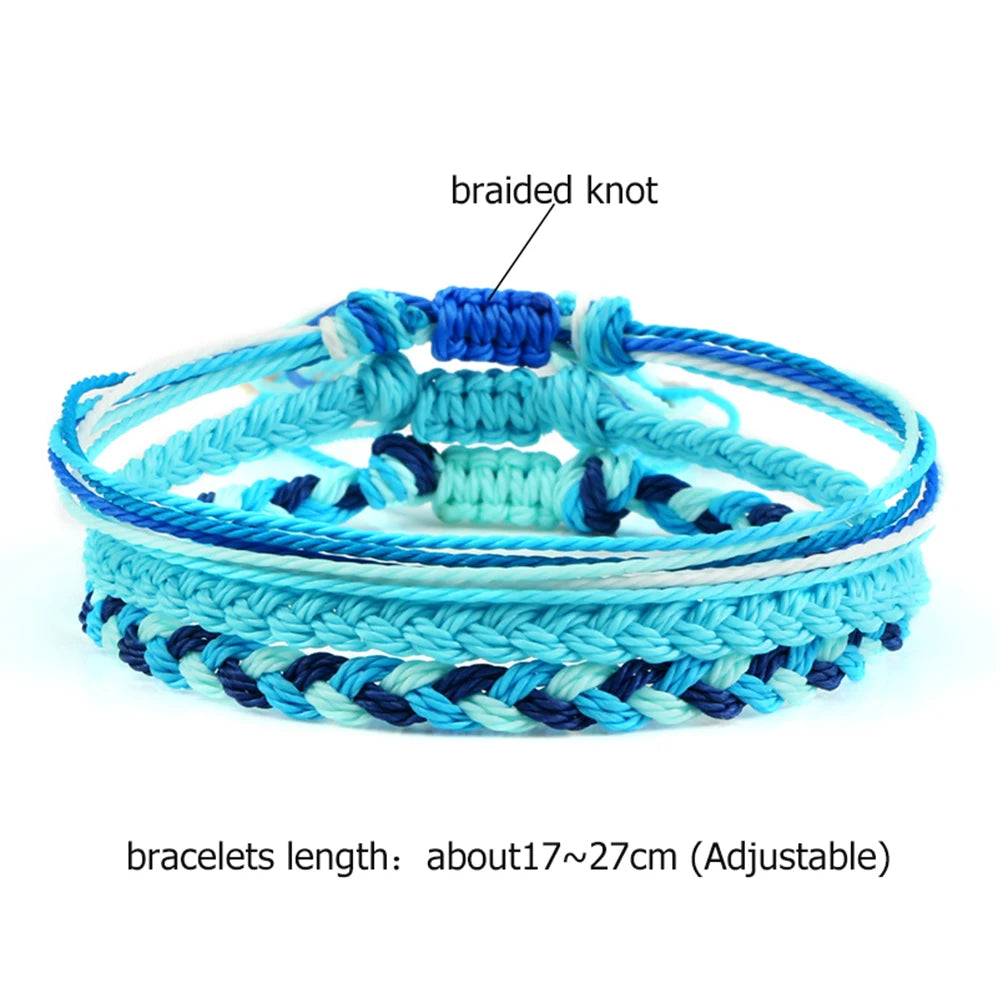 3Pcs/set Multi Color Tibetan Buddhist Bracelet Women Men Lucky Charm Adjustable Yoga Braided Rope Bracelets Friendship Jewelry