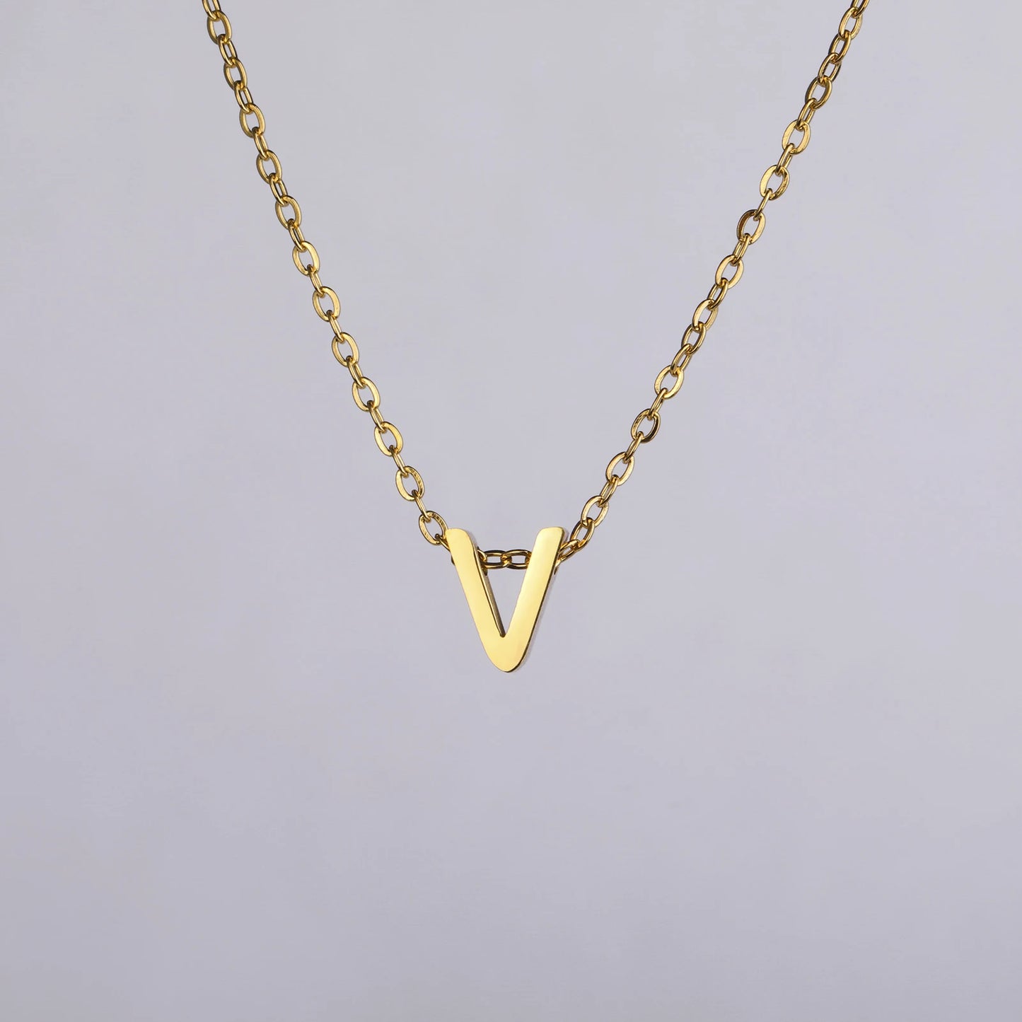 Unift Family Initial Name Necklaces Letter Alphabet M Pendant Stainless Steel Women Neck Chain Choker Trendy Minimalist Jewelry