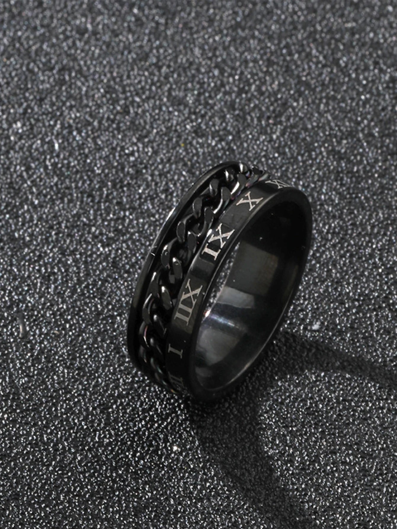 3PCS Men Chain Decor Rings