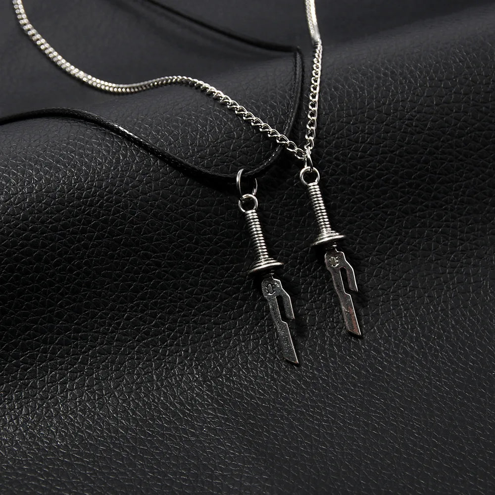 Anime Jujutsu Kaisen Fushiguro Toji Cosplay Necklace Unisex Sword Spear of Tianri Knife Pendant Choker Jewelry Accessories Gifts