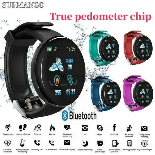 True Pedometer Chip Intelligent Wristband Screen Heart Rate Blood Pressure Sleep Monitor Walking Exercise Smartwatch