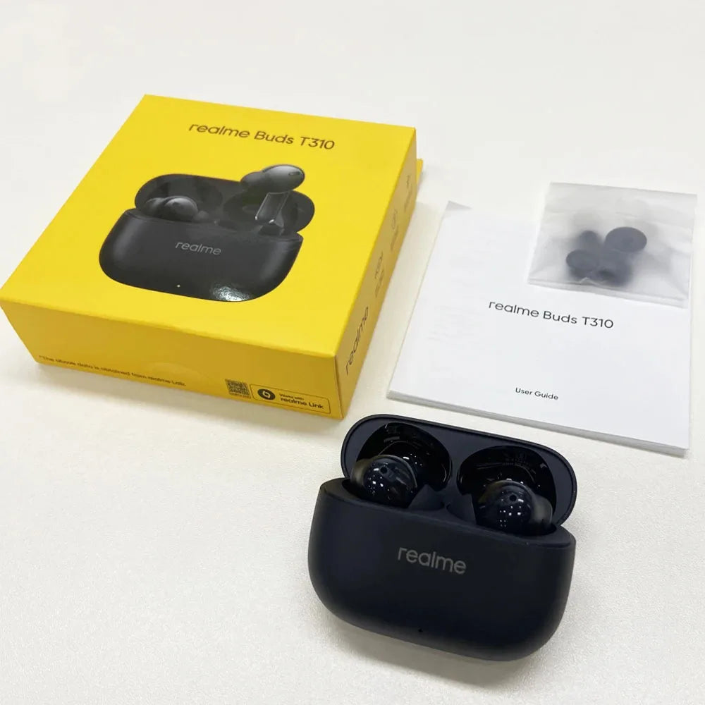 Global Version realme Buds T310 Bluetooth 5.4 Wireless TWS Earphone 40H Battery Life Headphone 46dB Active Noise Cancelling