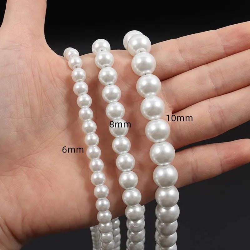 New Trendy Imitation Pearl Necklace Men Temperament Simple Handmade Strand Bead Necklace For Women Jewelry Gift Wholesale Jewelr