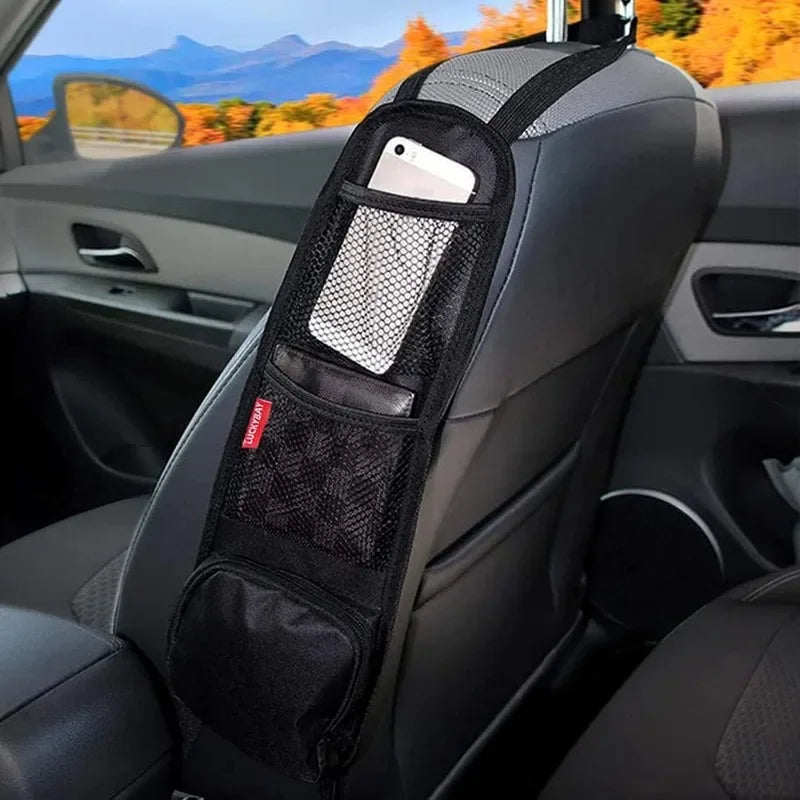 Car Seat Side Organizer Auto Seat Storage Hanging Bag Phones Drink Stuff Holder with Mesh Pocket for Cars, SUV & Truck New