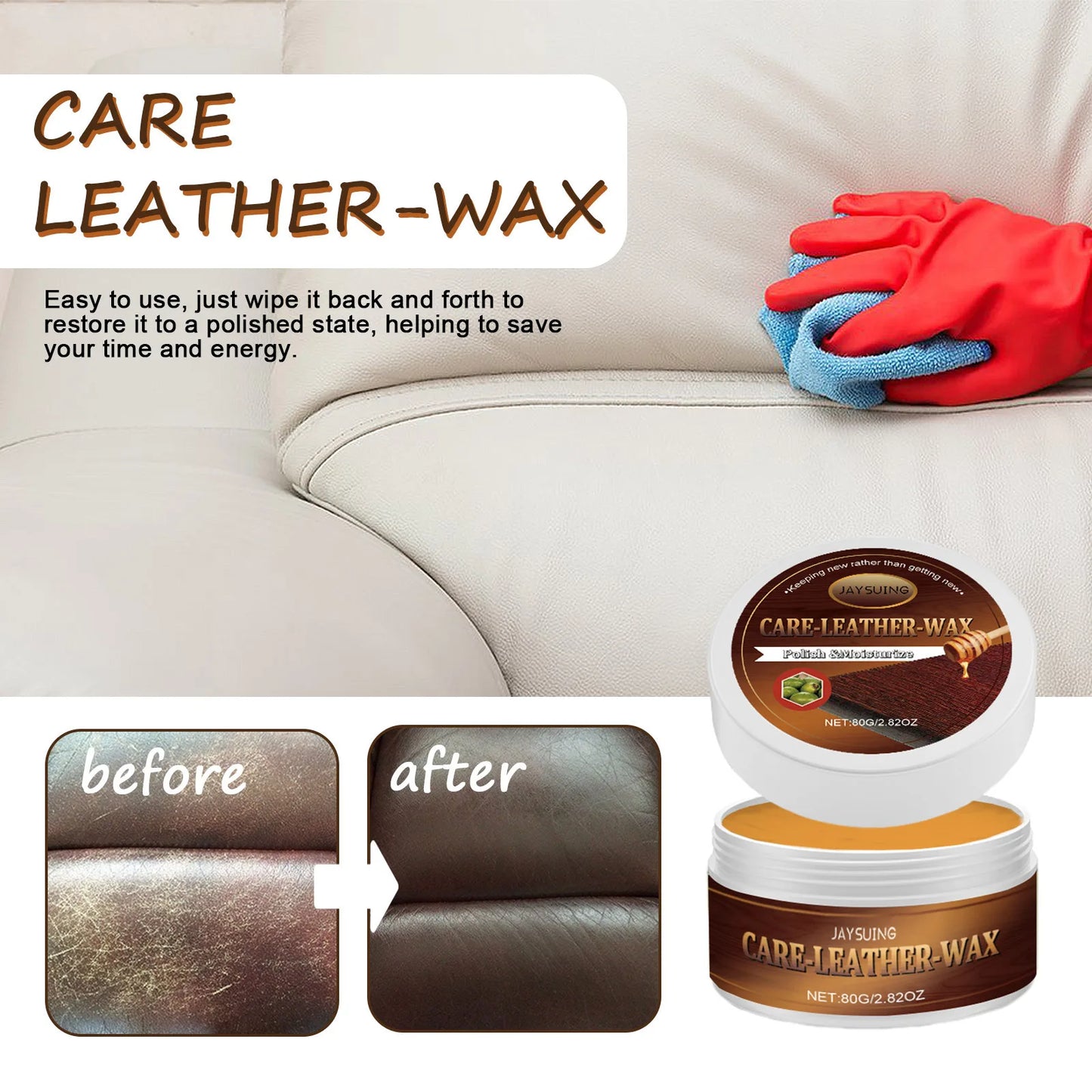 Leather Repair Wax Colorful Car Home Repair Scratch Cracks Sofa Shoes Leather Complementary Refurbishing Leather Polishing Paste