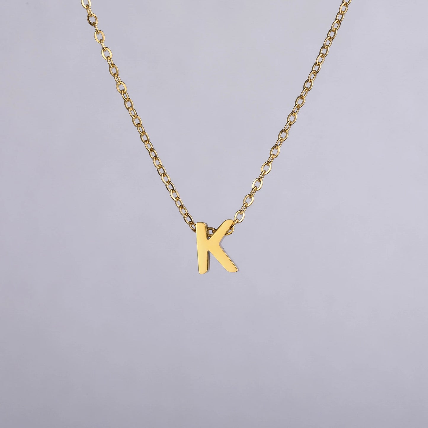 Unift Family Initial Name Necklaces Letter Alphabet M Pendant Stainless Steel Women Neck Chain Choker Trendy Minimalist Jewelry