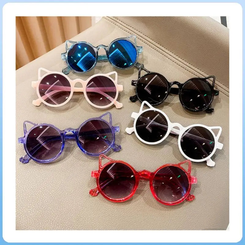 Baby Summer Sunglasses Transparent Cartoon Personality Plastic Eyewear Kid Colorful Travel Beach Round Frame Очки Солнечные