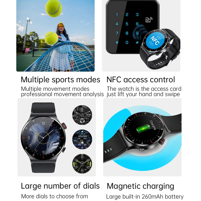 GPS ECG+PPG Bluetooth Call Smartwatch Sports Bracelet Waterproof Men's Smart Watch 2024 New For Huawei Xiaomi Android IOS