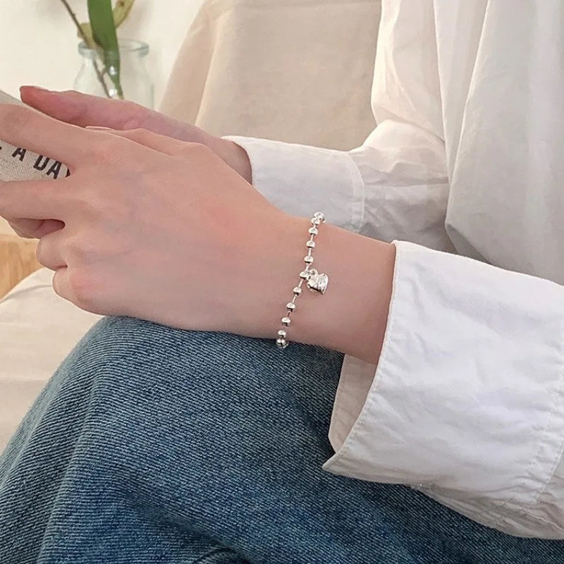 VENTFILLE 925 Sterling Silver Pearls Bamboo Knots Bracelet for Women Girl Simple Korean Jewelry Birthday Gift Dropshipping