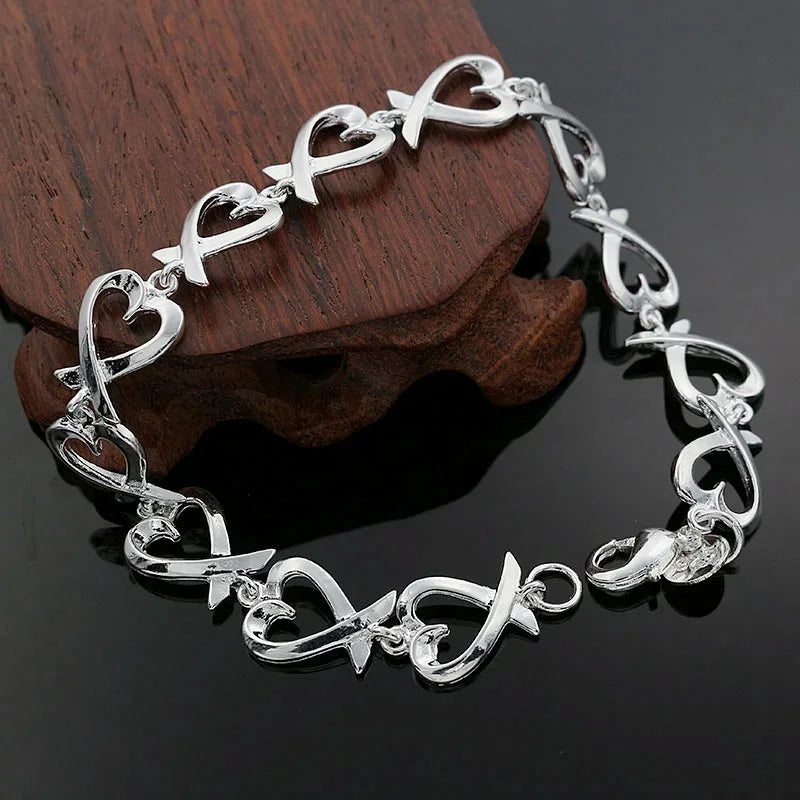 New High quality 925 Sterling Silver 4MM Women Men chain Male Twisted Rope Bracelets Fashion Silver Jewelry