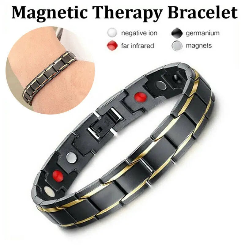 Classic Healthy Magnetic Magnet Arthritis Pain Relief Energy Jewelry Bracelet for Men Fitness Weight Loss Health Care Bangles