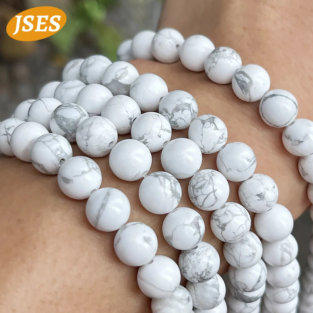 AA Natural White Howlite Turquoise Strand Loose Beads for Jewelry Making Bracelets Necklace DIY Beads Accessorries Wholesale