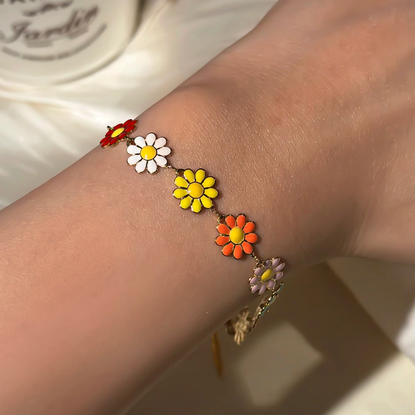 Fashion Sweet Flower Daisy Bracelet for Women Girl Y2K Accessories Handmade Colorful Beads Bracelet Boho Summer Pulseras Jewelry