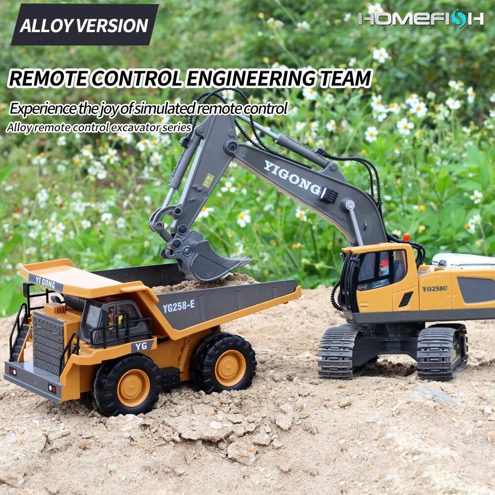 2.4G RC Car Children Toys Remote Control Car Toys For Boys Radio Control Excavator Dump Truck Bulldozer Electric Kids Toys Gift