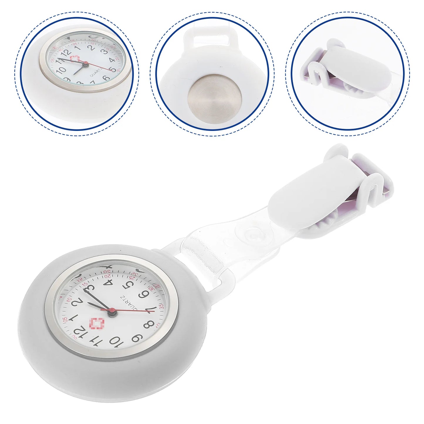 Nurse Professional Nurse Watch Multi-Function Clip Watch Portable Pocket Watch Clip On Watch Cute Leaves Watch Second