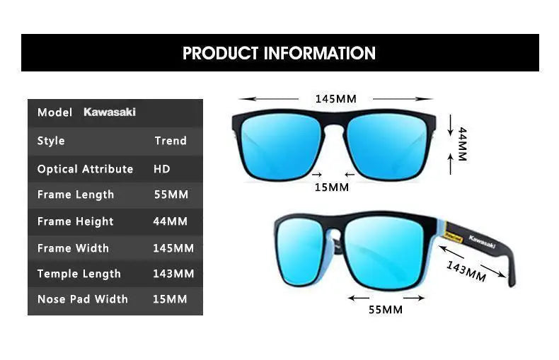 Kawasaki Polarized Sunglasses UV400 Protection for Men and Women Outdoor Hunting Fishing Driving Bicycle Sunglasses Optional Box