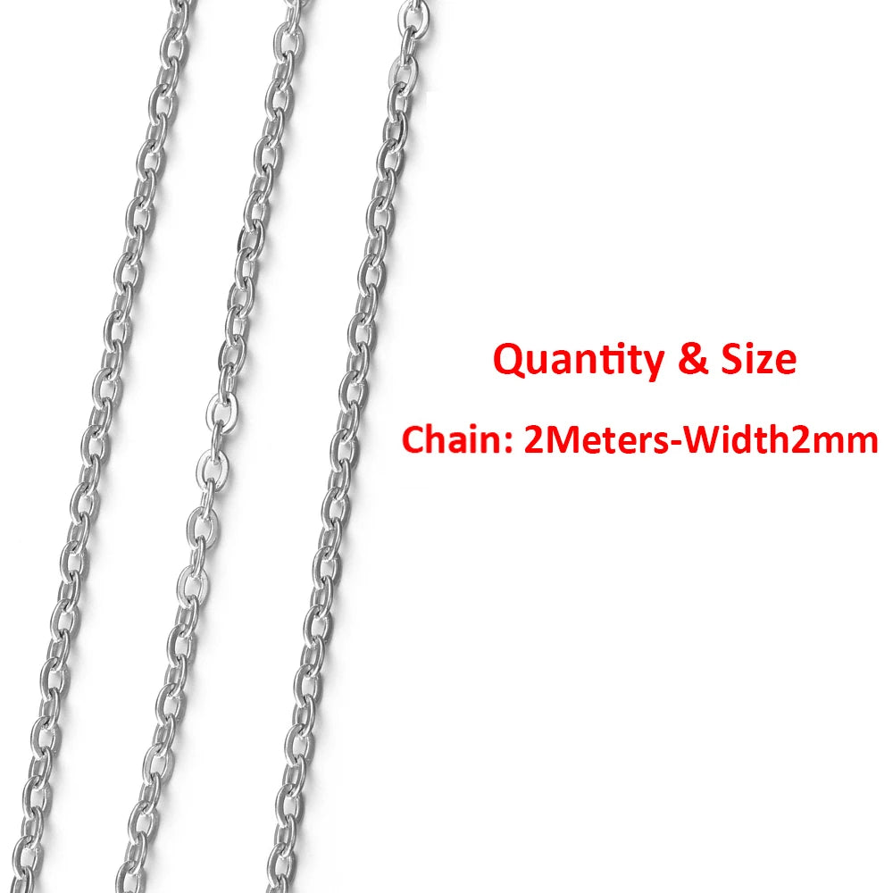 2Meters/1Meter Stainless Steel Chain High Quality Gold Color Chains for Bracelet Necklace Jewelry Making DIY Findings Wholesale