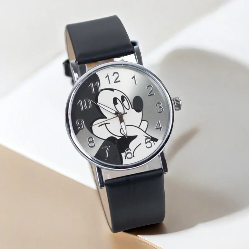 Disney Mickey Women Watches for Girls Leather Strap Ladies Quartz Clock reloj mujer relogios feminino montre femme