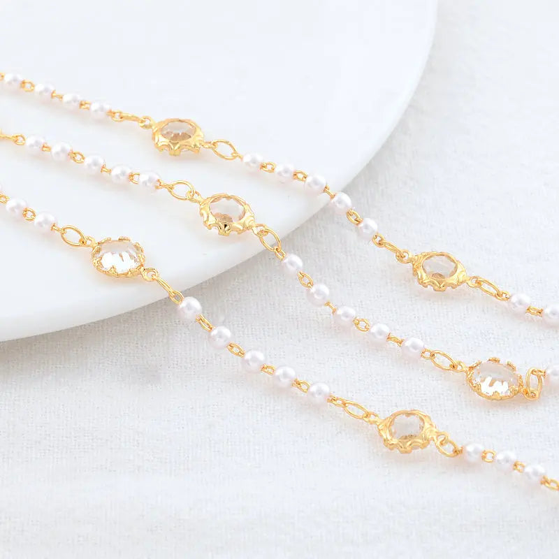 14K Gold Color Plated Brass Round Star Link Chains Necklace Chains High Quality Jewelry Accessories