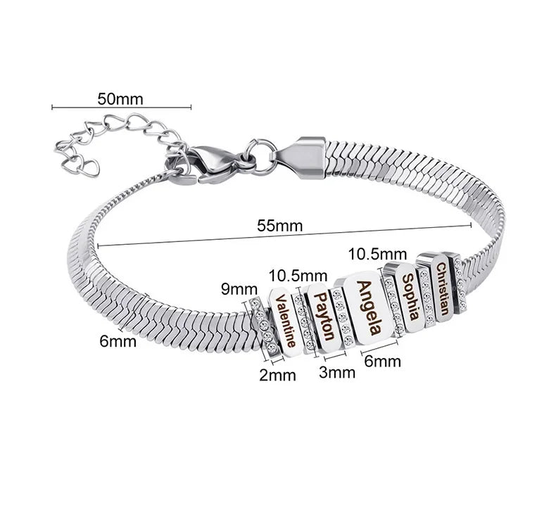 VIP Custom Names Bracelet Stainless Steel Bracelet Personalized Bracelet Jewellry Gift for Mother Father Girlfriend Boyfriend