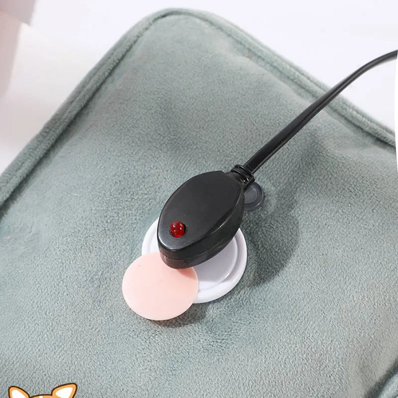 Electric Hot Water Bag Soft Winter Hand Warmer Reusable Hot Water Bottle EU Plug Rechargeable Warm Hand Pocket