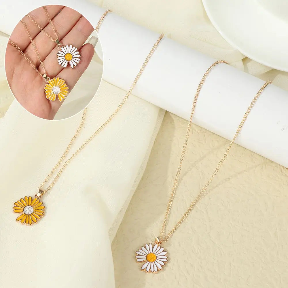 Fashion Novelty Metal Pendant Cute Neck Jewelry Daisy Flower Necklace Sunflower Necklace Collar