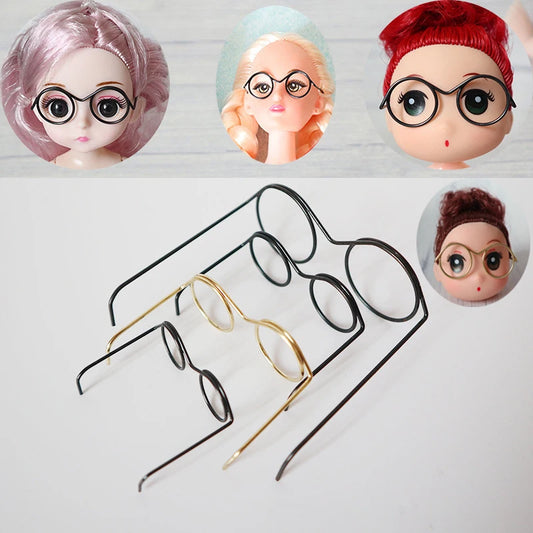 5pcs Cute Round Doll Glasses Frame for Bjd Fashion Plush Toy Glasses Dolls DIY Accessories Dress Up Toys for Girls