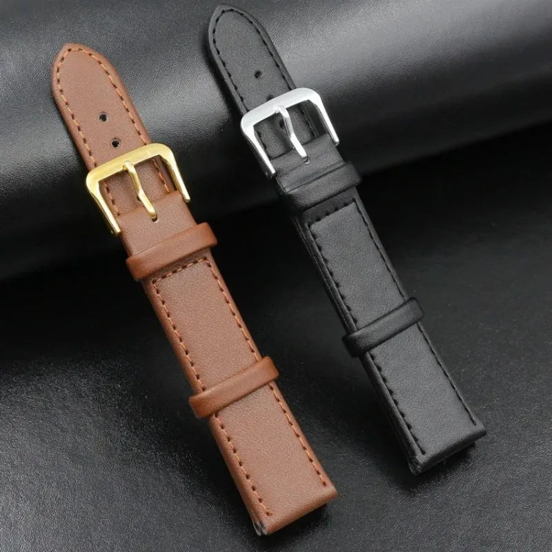 Men&Women PU Leather Strap Watch Band Black Brown 12mm 14mm 16mm 18mm 20mm 22mm 24mm Watch Strap Relogio Masculino Accessories