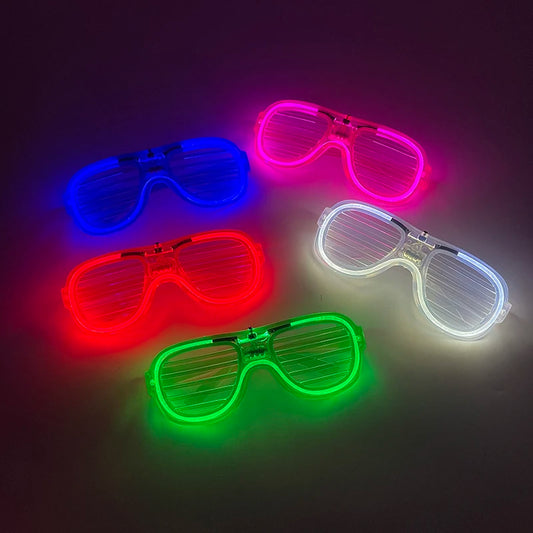 Light Up LED Glasses 5 Colors Heart Shape Glow Glasses Glow in The Dark Party Supplies Neon Party Favors for Kids Adults