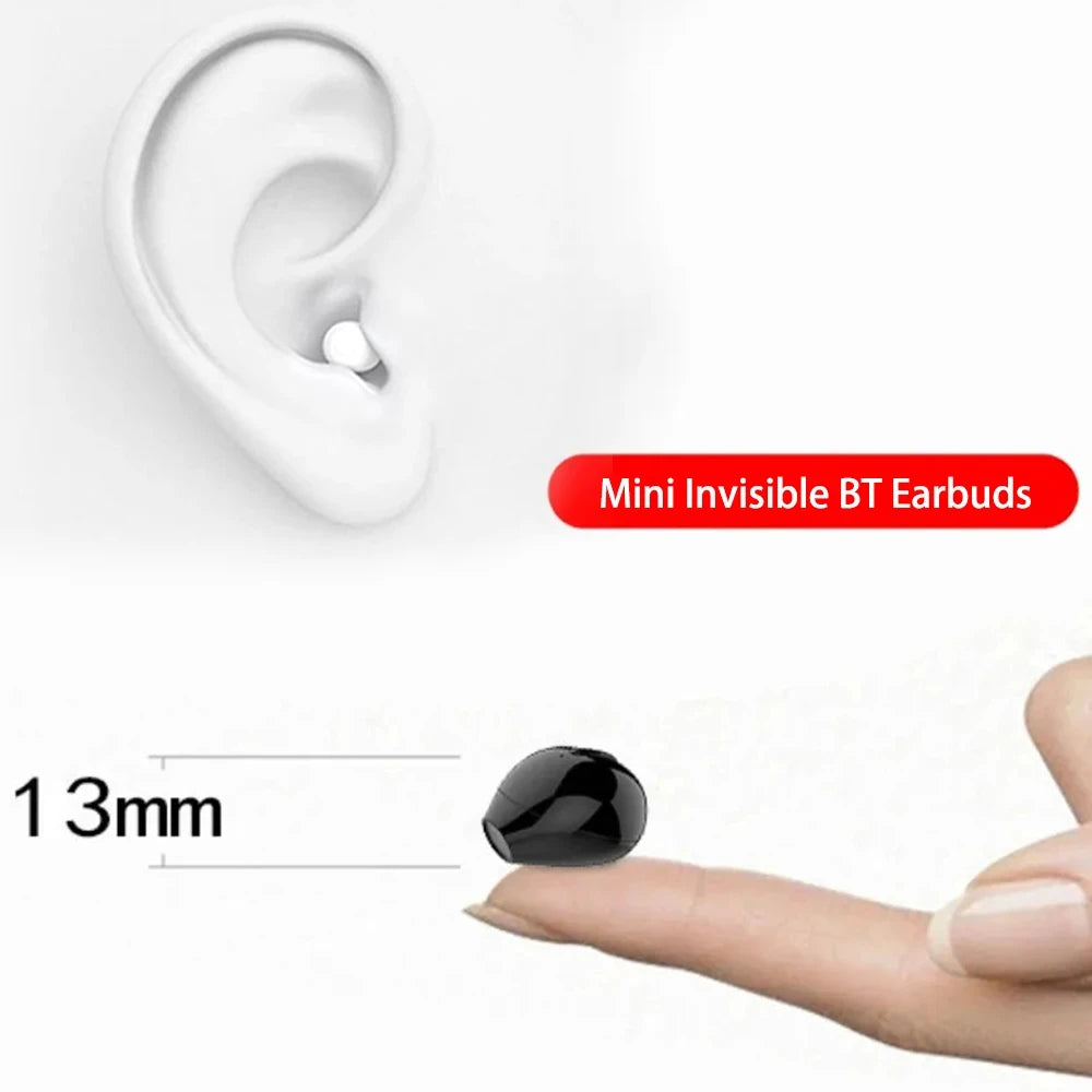 Invisible Earphones Mini Headphones Bluetooth TWS Wireless Sleepwith Microphone HD Call Semi-In-Ear Earbuds Noise Reduction