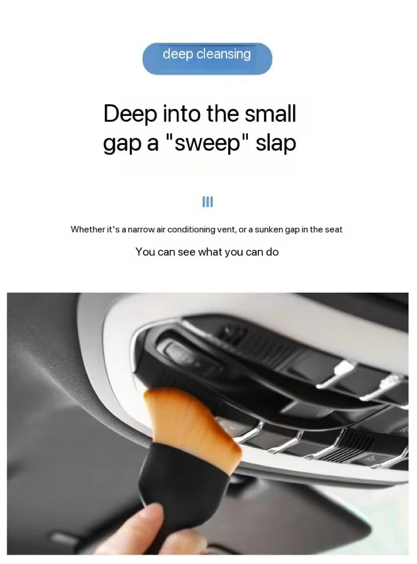 Car Air Vent Cleaning Soft Brush with Casing Car Interior Cleaning Tool Artificial Car Brush Car Crevice Dusting Car Detailing