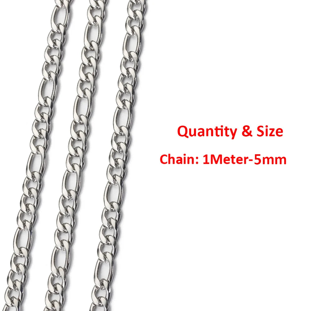 2Meters/1Meter Stainless Steel Chain High Quality Gold Color Chains for Bracelet Necklace Jewelry Making DIY Findings Wholesale