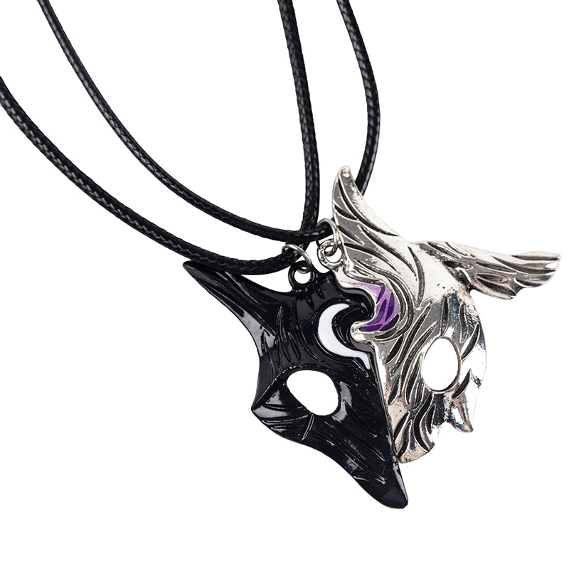 1Pair League Of Legends Style Sheep And Wolf Pendant Necklace Mysterious Splicing Pendant Jewelry Asymmetric Sheep Wolf Pendant