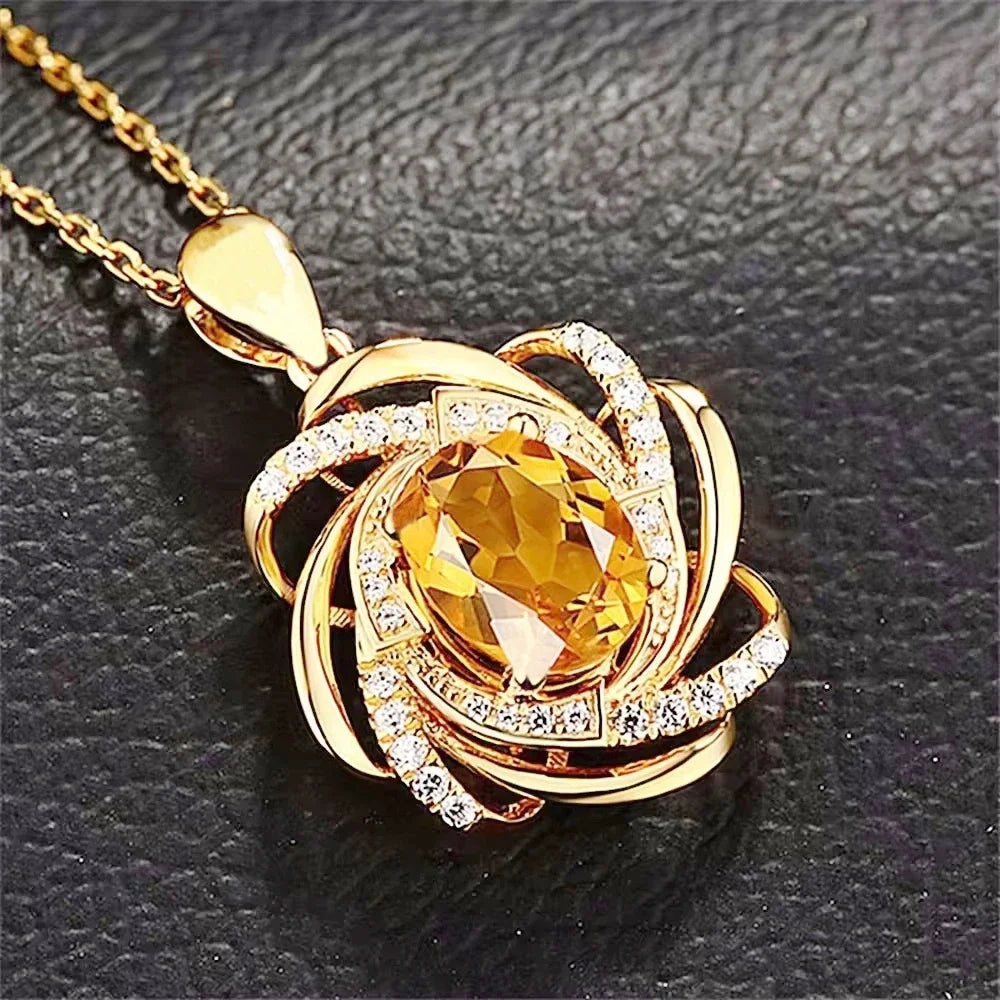 Delysia King  Citrine Jewelry Pendant Necklace Ladies