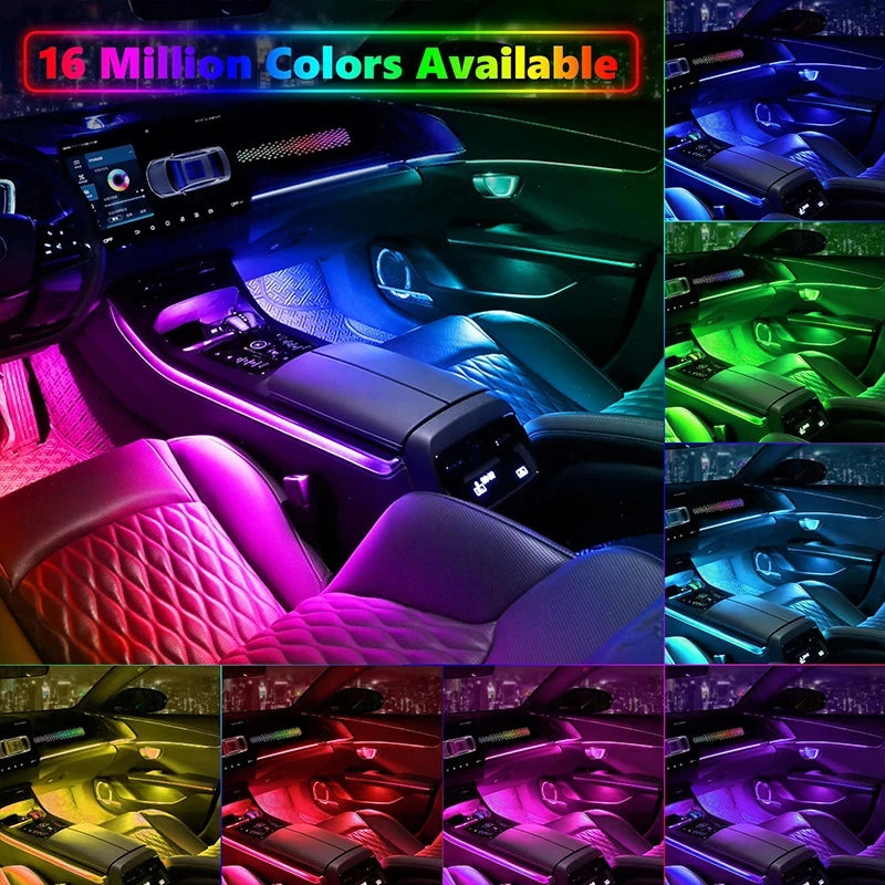 22 In 1 Neon Light Modes LED Car accessories Interior Ambient Light Decorative Car Lamps For Full Universal Car Atmosphere Lamps