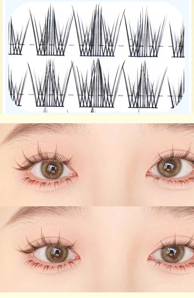 Brown Sunflower False Eyelashes Black Natural Manga Lashes Anime Eyelashes Large Capacity Eyelashes Extension Chinese Makeup