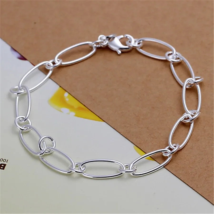 New High quality 925 Sterling Silver 4MM Women Men chain Male Twisted Rope Bracelets Fashion Silver Jewelry