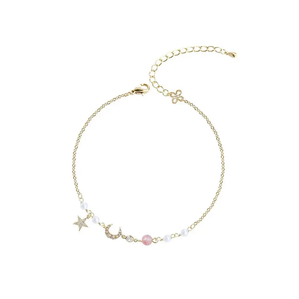 Girl Korean Charming Bracelet Women Golden Moon Stars Stylish Limited Edition Party Wedding Party Bracelet Jewelry Accessories