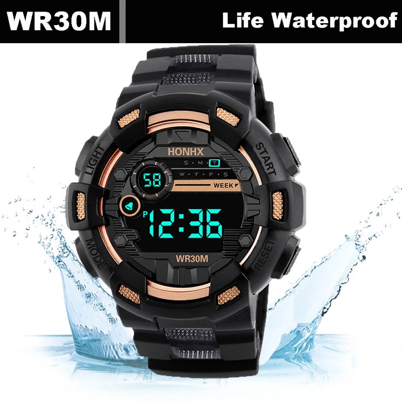 Military Men Watch Men's Digital Watches Sports Electronic Wristwatch 50MM Large Dial Clock Waterproof Sport Watch for Boy Child