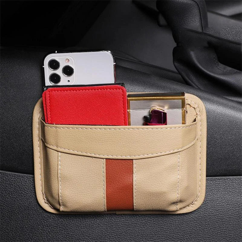 Car Pu Leather Small Multifunctional Storage Bag Phone Key Card Small Stuff Interior Organizer Auto Accessories