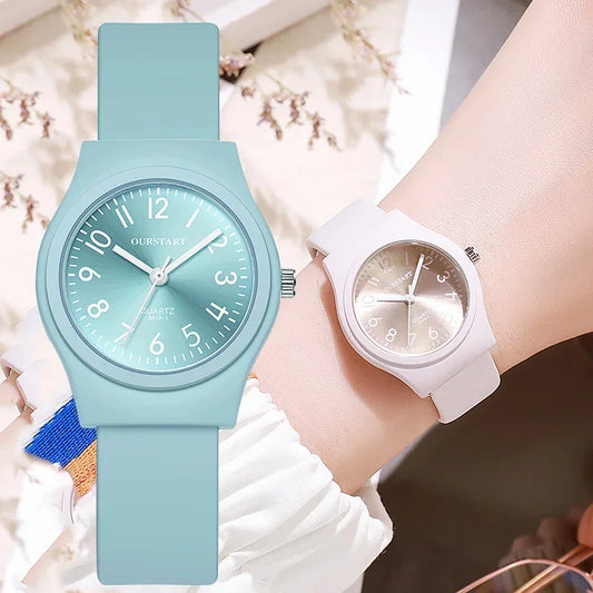 Candy Colored Silicone Strap Quartz Women's Watch Casual Fashion Digital Scale Wristwatch Montre Femme Reloj Mujer Dropshipping