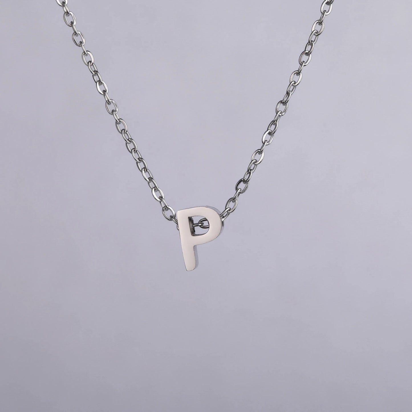 Unift Family Initial Name Necklaces Letter Alphabet M Pendant Stainless Steel Women Neck Chain Choker Trendy Minimalist Jewelry