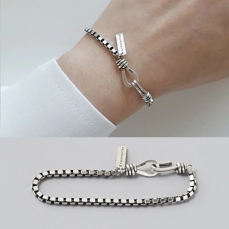 925 Sterling Silver Geometric Bracelet Simple Charm Elegant Women Accessories Birthday Party Gift Exquisite Jewelry Free Shippin