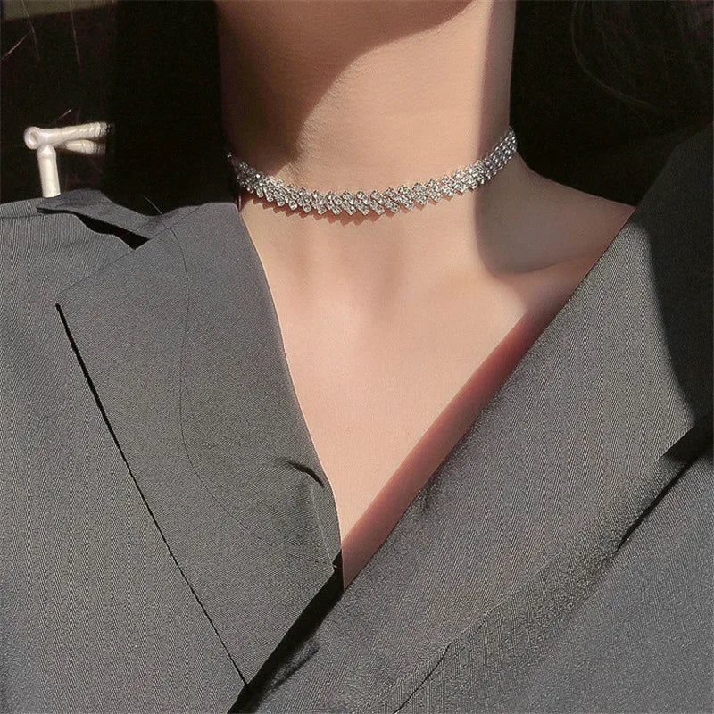 Angel Wings Heart Shape Pendant Necklaces Silver Color 5A Cubic Zirconia Minimalist Style Clavicle Chain Women And Girl Jewelry