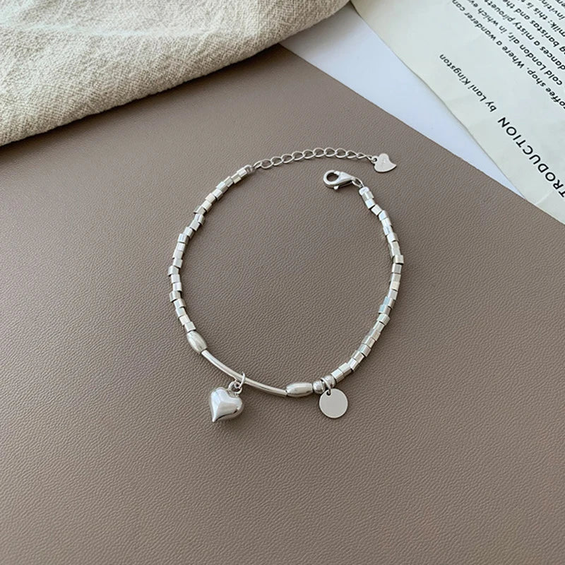 VENTFILLE 925 Sterling Silver Pearls Bamboo Knots Bracelet for Women Girl Simple Korean Jewelry Birthday Gift Dropshipping