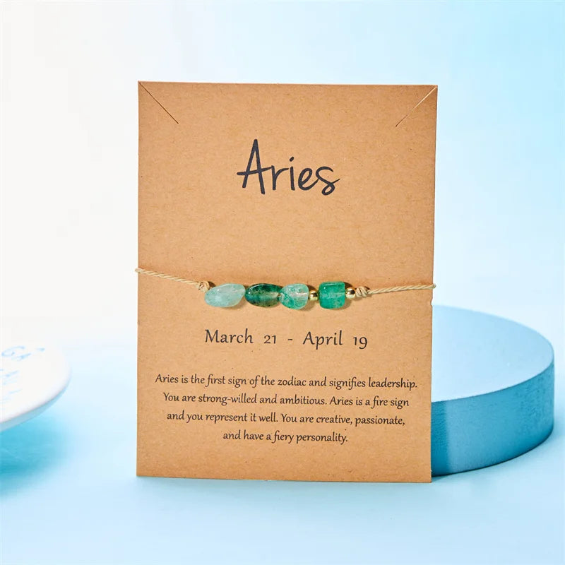 12 Constellation Natural Stone Beads Bracelets For Women Zodiac Signs Bracelet Aries Taurus Virgo Friendship Couples  Birthday