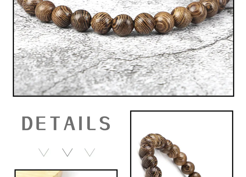 Natural Wooden Beads Bracelet Tibetan Buddha Rosary Handmade Bracelets Men and Women Yoga Meditation Prayer Beaded Jewelry Gifts