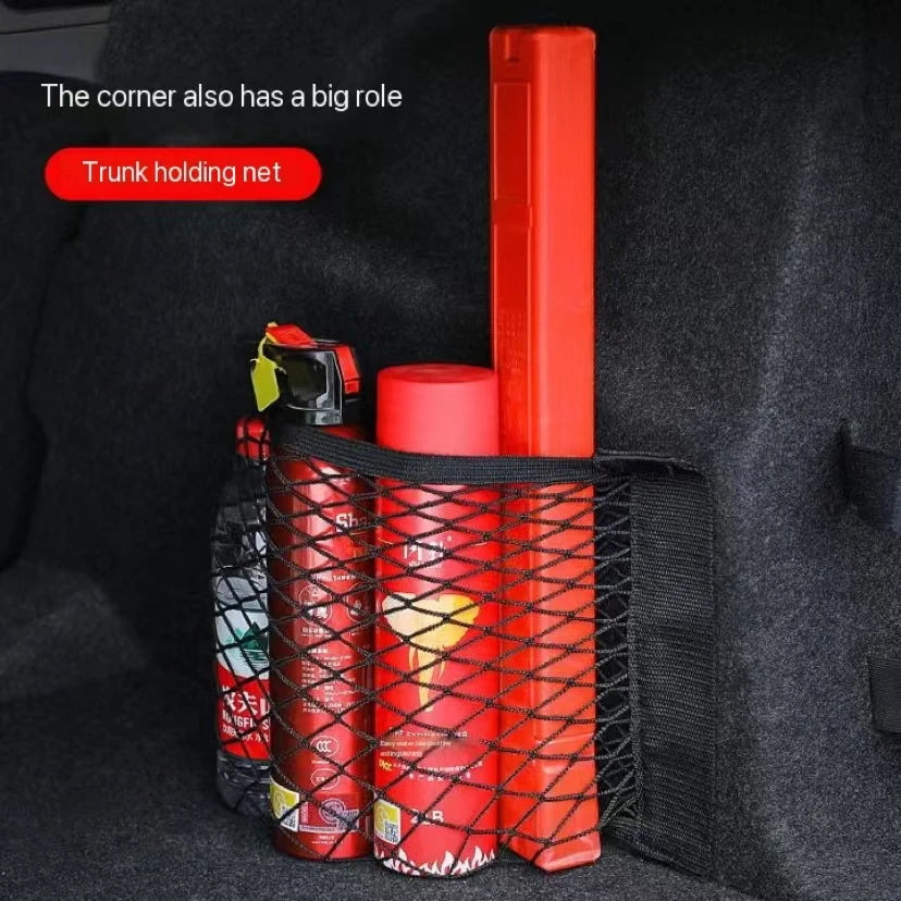 Car Back Rear Mesh Trunk Seat Elastic String Net Magic Sticker Universal Storage Bag Pocket Cage Auto Organizer Seat Back Bag