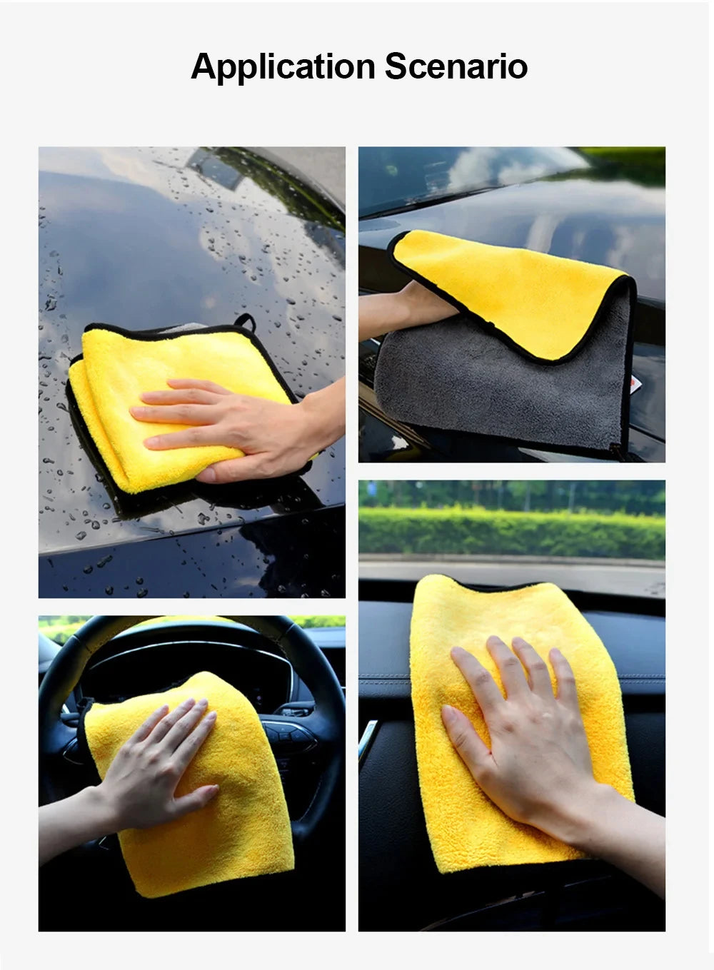 10/5/3/1pcs Thicken Microfiber Car Cleaning Towels Soft Quick Drying Windows Mirrors Wiping Rags Home Double Layer Clean Cloths